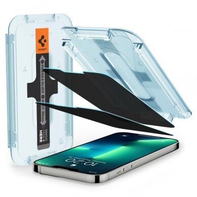 Iphone 13 Pro Max Ekrano Apsauginis Stiklas SPIGEN GLAS.TR ”EZ FIT” PRIVACY 2vnt.  1
