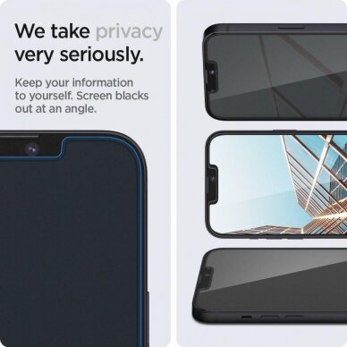 Iphone 13 Pro Max Ekrano Apsauginis Stiklas SPIGEN GLAS.TR ”EZ FIT” PRIVACY 2vnt.  5