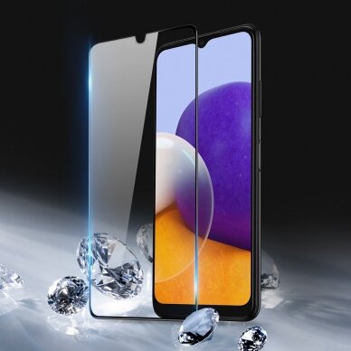 Akcija!  Ekrano Apsauginis Stiklas Su Rėmeliu (tinka su dėklu) Dux Ducis 9D Tempered Glass Tough Samsung Galaxy A22 4G Juodas  3