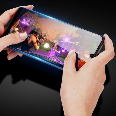 Akcija!  Ekrano Apsauginis Stiklas Su Rėmeliu (tinka su dėklu) Dux Ducis 9D Tempered Glass Tough Samsung Galaxy A22 4G Juodas  8