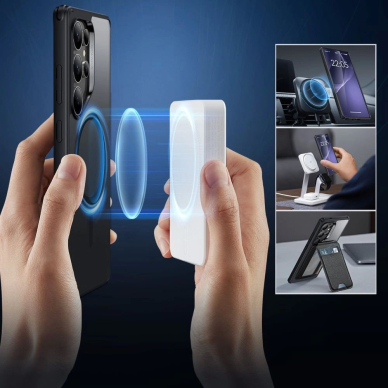 ESR Classic Hybrid Halolock MagSafe Dėklas skirtas Samsung Galaxy S25 Ultra - Permatomas Juodas 3