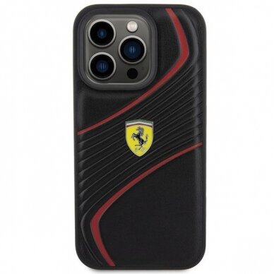 Ferrari Twist Metal Logo case for iPhone 15 Pro - black 2
