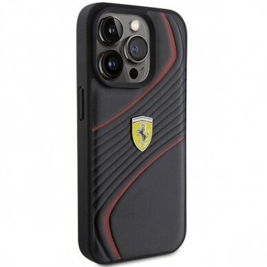 Ferrari Twist Metal Logo case for iPhone 15 Pro - black 3