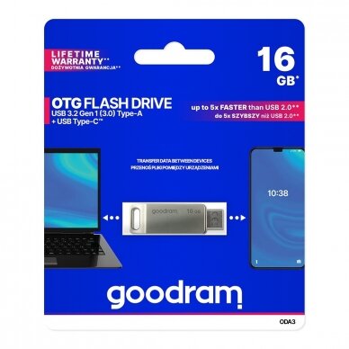 GOODRAM pendrive 16 GB USB 3.2 Gen 1 OTG USB / USB Typ C ODA3-0160S0R11 4