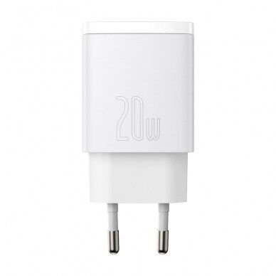 Greitas Buitinis Įkroviklis Baseus Compact USB Type C / USB 20 W 3 A Power Delivery Quick Charge 3.0 Baltas (CCXJ-B02) 1