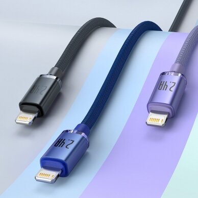 Greito Įkrovimo Kabelis Baseus crystal shine series USB Type A į Lightning 2.4A 1.2m Juodas (CAJY000001) UGLX912 17
