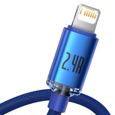 Greito Įkrovimo Kabelis Baseus crystal shine series USB Type A į Lightning 2.4A 1.2m Mėlynas (CAJY000003) 1
