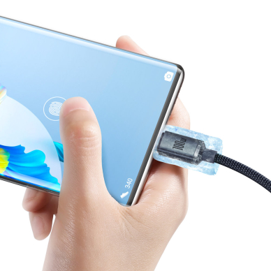 Greito Įkrovimo Kabelis Baseus crystal shine series USB Type A į USB Type C 100W 2m Juodas (CAJY000501) 3