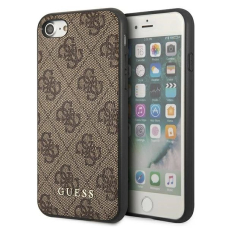 Guess 4G Metal GOLD LOGO Dėklas skirtas iPhone SE 2022 / 2020 / 7 / 8 - Rudas