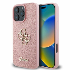 Guess Fixed Glitter Big 4G Dėklas iPhone 16 Pro Max - rožinis