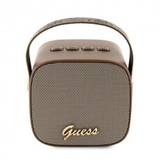 Guess Nešiojamas garsiakalbis GUWSB2P4SMW Speaker mini Rudas/bown 4G Leather Script Logo su Strap