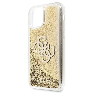 Guess 4G Big Liquid Glitter Dėklas skirtas iPhone 11 6.1&quot; / Xr - Auksinis 2
