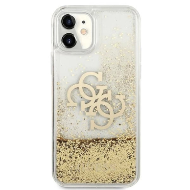 Guess 4G Big Liquid Glitter Dėklas skirtas iPhone 11 6.1&quot; / Xr - Auksinis 4