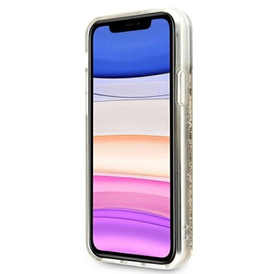 Guess 4G Big Liquid Glitter Dėklas skirtas iPhone 11 6.1&quot; / Xr - Auksinis 6