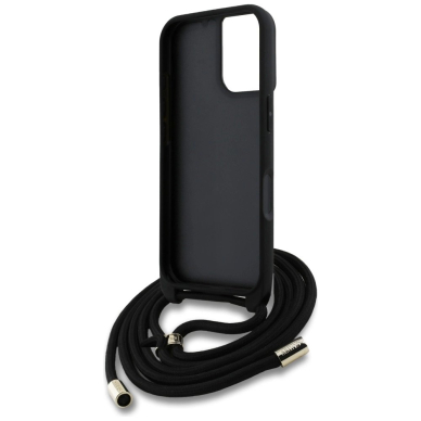 Guess 4G Big Logo Cord Stap Crossbody Dėklas skirtas iPhone 16 Plus Rudas 5