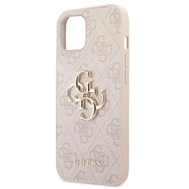 Guess 4G Big Metal Logo Dėklas skirtas iPhone 13 / 14 / 15 6.1&quot; - Rožinis 5