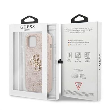 Guess 4G Big Metal Logo Dėklas skirtas iPhone 13 / 14 / 15 6.1&quot; - Rožinis 7