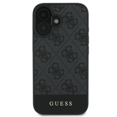 Guess 4G Bottom Stripe iPhone 16 Dėklas - Pilkas 2