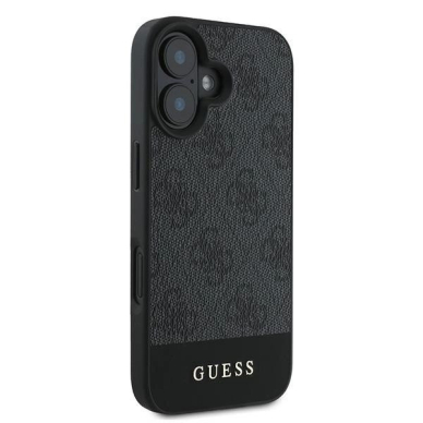 Guess 4G Bottom Stripe iPhone 16 Dėklas - Pilkas 3