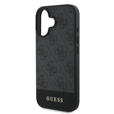 Guess 4G Bottom Stripe iPhone 16 Dėklas - Pilkas 5