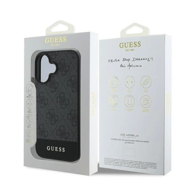 Guess 4G Bottom Stripe iPhone 16 Dėklas - Pilkas 7