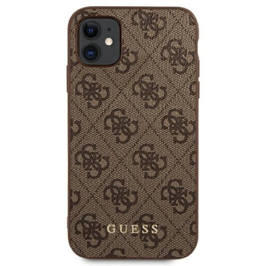 Guess 4G Metal GOLD LOGO Dėklas skirtas iPhone 11 / Xr 6.1&quot; - Rudas 2
