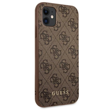 Guess 4G Metal GOLD LOGO Dėklas skirtas iPhone 11 / Xr 6.1&quot; - Rudas 3