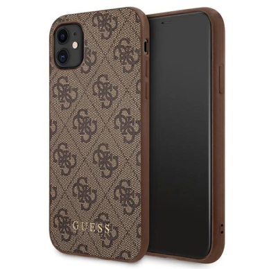 Guess 4G Metal GOLD LOGO Dėklas skirtas iPhone 11 / Xr 6.1&quot; - Rudas