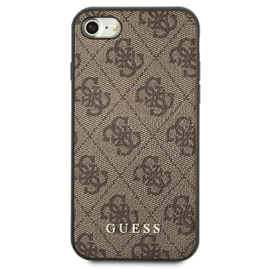 Guess 4G Metal GOLD LOGO Dėklas skirtas iPhone SE 2022 / 2020 / 7 / 8 - Rudas 2
