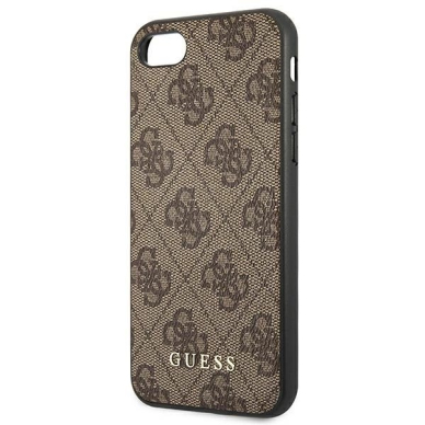 Guess 4G Metal GOLD LOGO Dėklas skirtas iPhone SE 2022 / 2020 / 7 / 8 - Rudas 5
