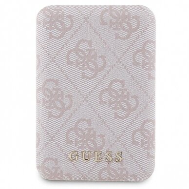 Guess 4G Metal Logo Dėklas set iPhone 14 Pro + 5000mAh MagSafe power bank - Rožinis 7