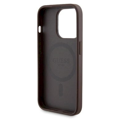 Guess 4G Metal Logo Dėklas set iPhone 15 Pro Max + 5000mAh MagSafe power bank - Rudas 6