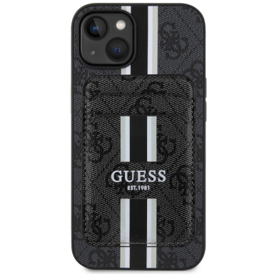 Guess 4G Stripes Dėklas with Magsafe Piniginės tipo skirtas iPhone 15 Juodas 1