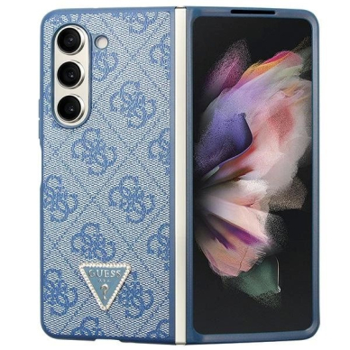 Guess 4G Triangle Strass Dėklas skirtas Samsung Galaxy Z Fold 5 - Mėlynas