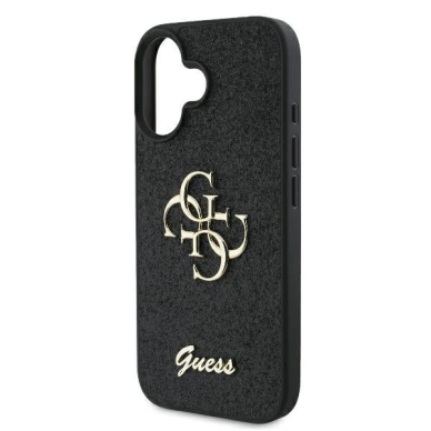 Guess Fixed Glitter Big 4G Dėklas iPhone 16 Plus - juodas 5
