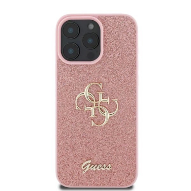 Guess Fixed Glitter Big 4G Dėklas iPhone 16 Pro Max - rožinis 2