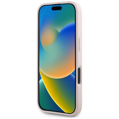 Guess Grained Big 4G Logo Small Classic Logo Dėklas skirtas iPhone 16 - Rožinis 4