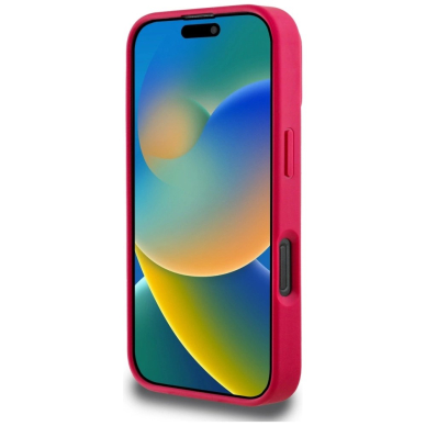 Guess Grained Printed Flower Pattern MagSafe Dėklas skirtas iPhone 16 Pro fuchsia 4