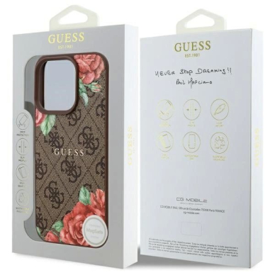 Guess GUHMP16XP4ROPEMCW iPhone 16 Pro Max 6.9&quot; Rudas/Rudas hardcase 4G Flowers Print MagSafe 7