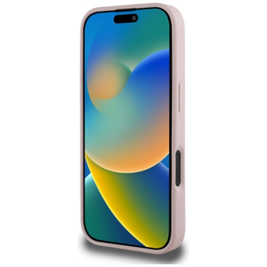Guess Hot Stamp 4G Pattern Triangle Metal Logo iPhone 16 Pro Max Dėklas - Rožinis 4