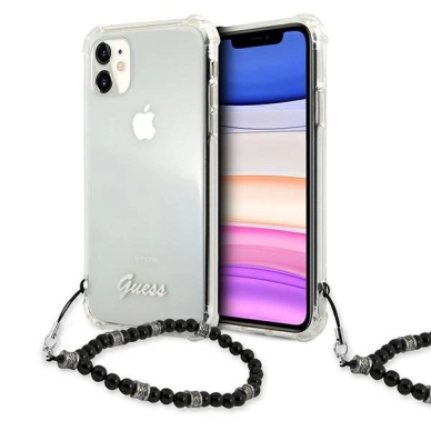 Guess Juodas Pearl Dėklas skirtas iPhone 11 6.1&quot; / Xr - Permatomas