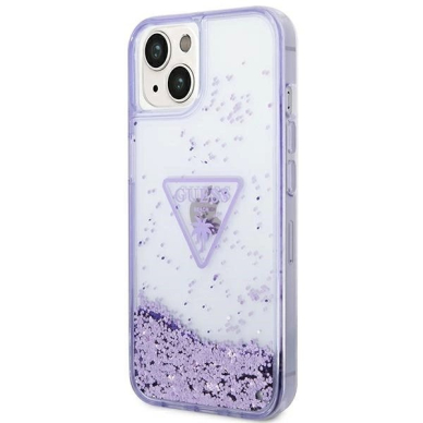 Guess Liquid Glitter Palm Collection Dėklas skirtas iPhone 14 Plus 6.7&quot; - Violetinis 1