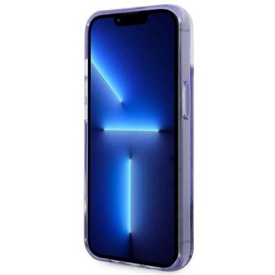 Guess Liquid Glitter Palm Collection Dėklas skirtas iPhone 14 Plus 6.7&quot; - Violetinis 4