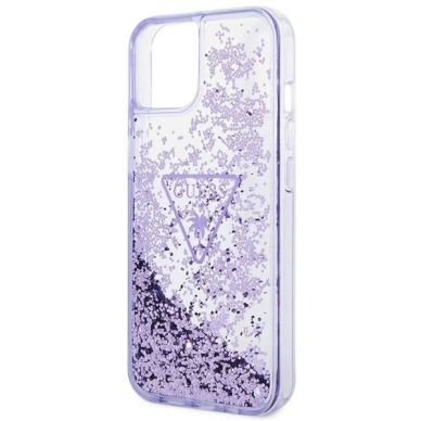Guess Liquid Glitter Palm Collection Dėklas skirtas iPhone 14 Plus 6.7&quot; - Violetinis 5