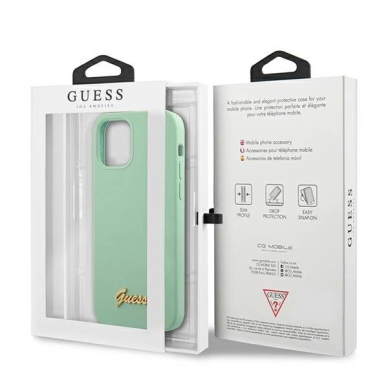 Guess Metal Logo Script Dėklas skirtas iPhone 12 Pro Max 6.7&quot; - Žalias 7