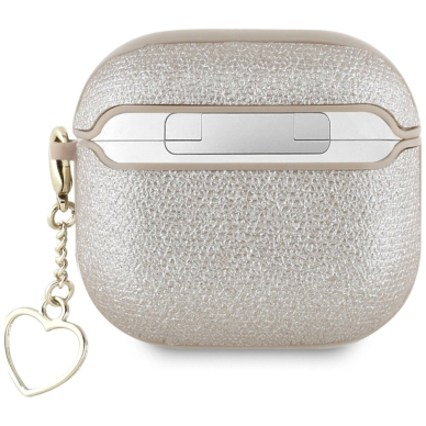 Guess Metallic Script Charm Dėklas skirtas AirPods 4 - Auksinis 1