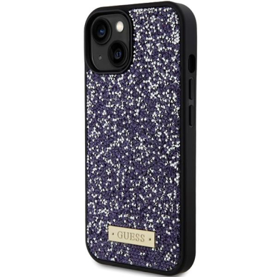 Guess Rhinestone Metal Logo Dėklas skirta iPhone 15 - rožinis 1