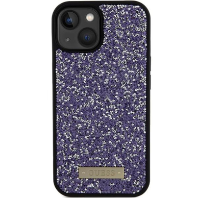 Guess Rhinestone Metal Logo Dėklas skirta iPhone 15 - rožinis 2