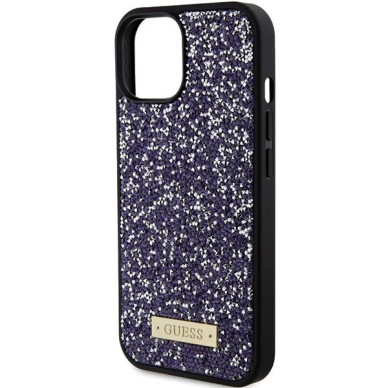 Guess Rhinestone Metal Logo Dėklas skirta iPhone 15 - rožinis 5