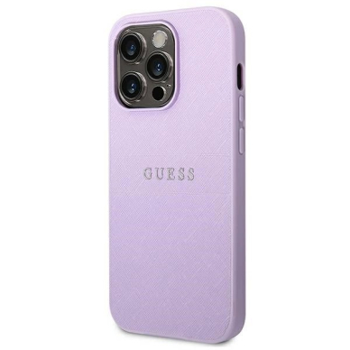 Guess Saffiano Strap Dėklas skirtas iPhone 14 Pro Max 6.7&quot; - Violetinis 1